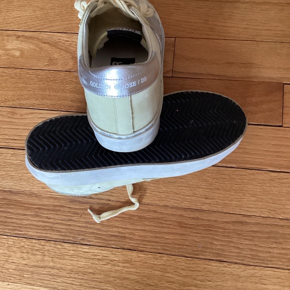 Golden Goose pale yellow/silver women’s size 7 HiStar slight platform sneakers. - Picture 5 of 9